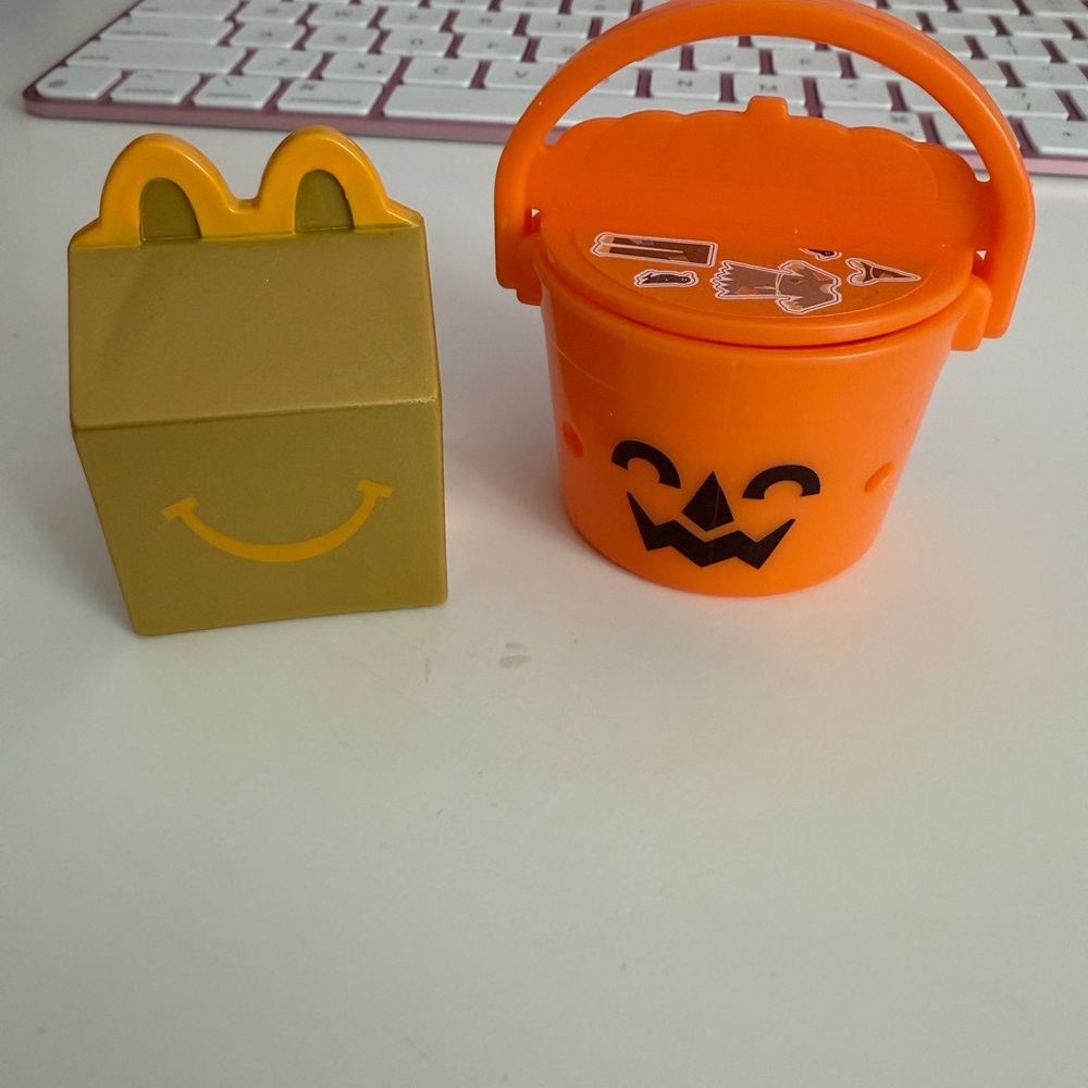 Halloween Pumpkin and Happy Meal Toy Set